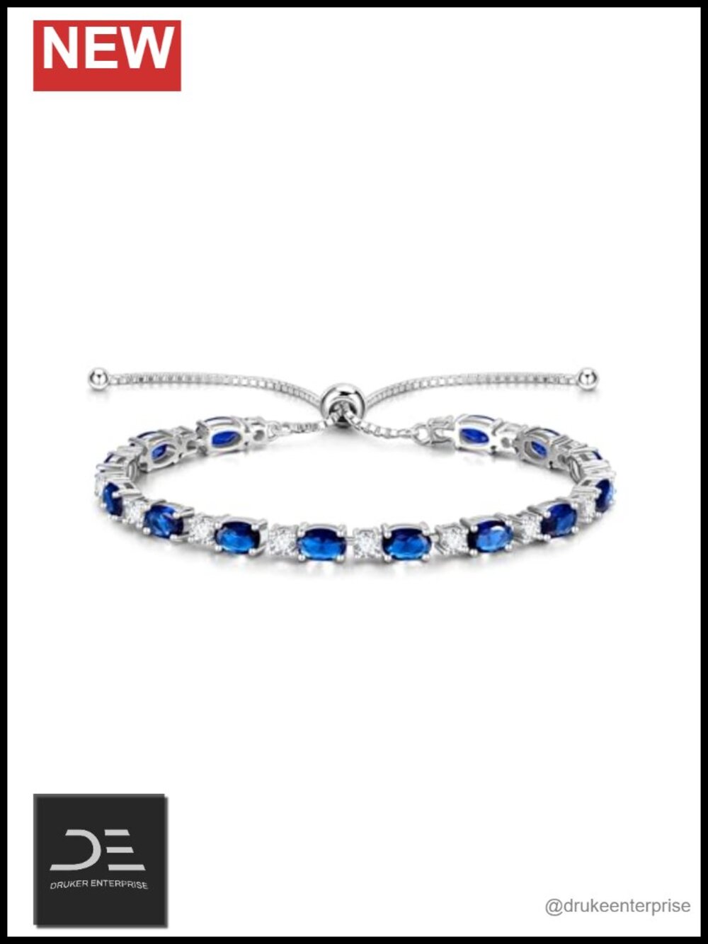 Sterling Silver Bolo Tennis Bracelet with Birthstone for Women